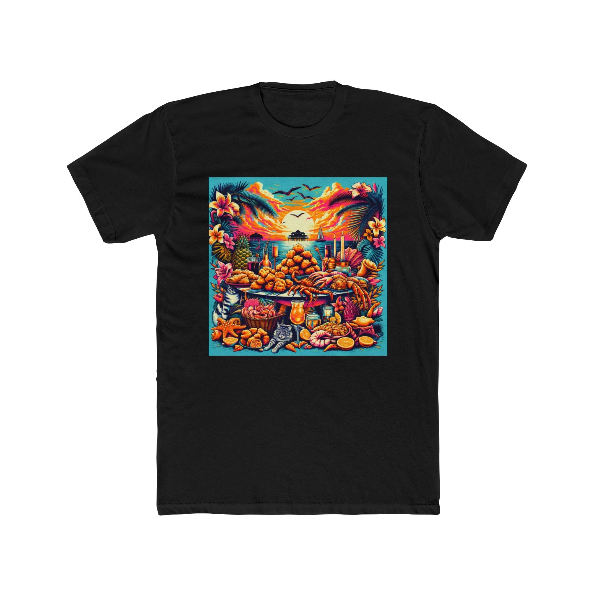 Island Feast Under Sunset Skies